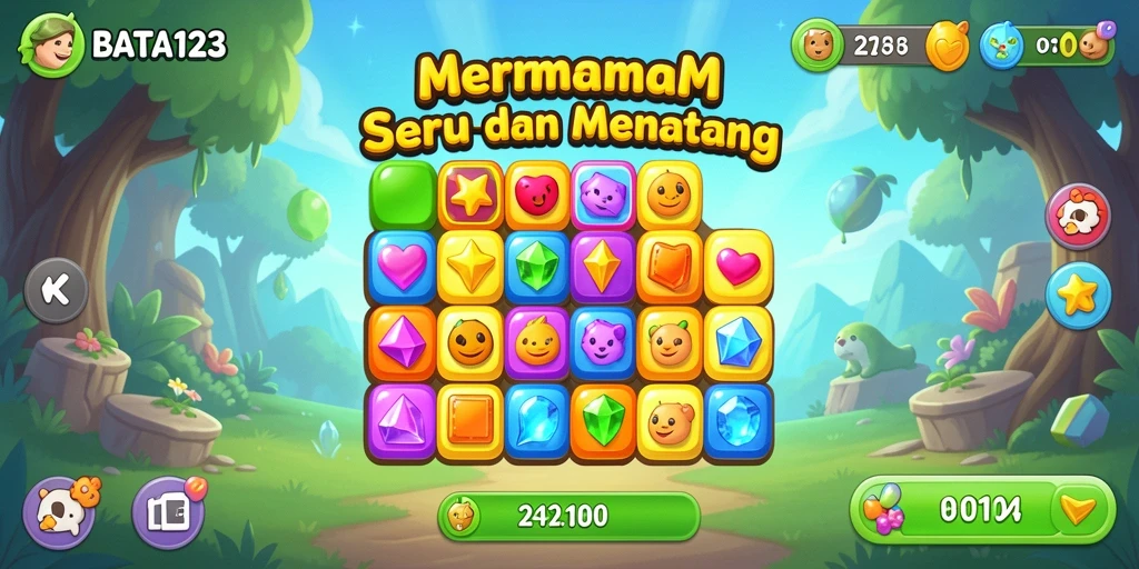 Screenshot gameplay BATA123 menampilkan pemandangan mencocokkan objek.