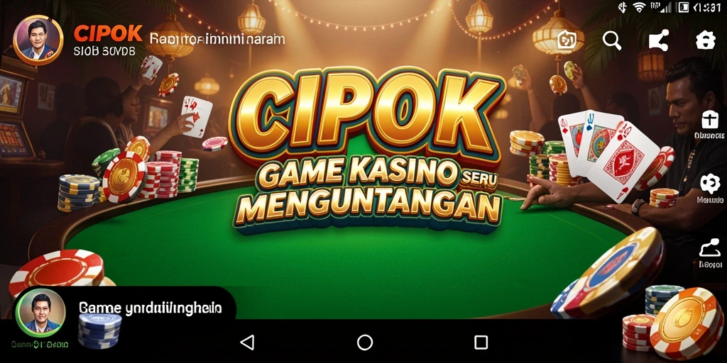 Tampilan gameplay CIPOK yang memukau dengan suasana kasino yang nyata.