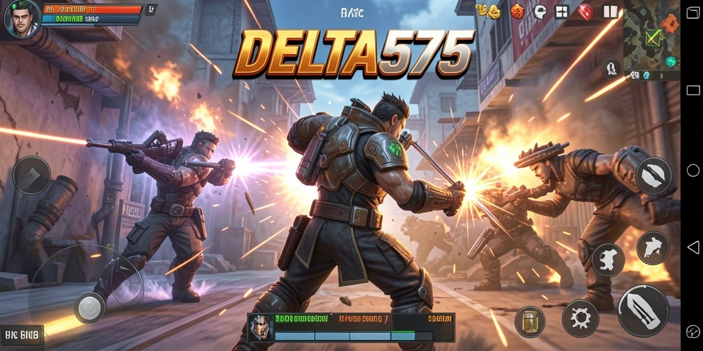 Gameplay aksi yang mendebarkan di DELTA575.