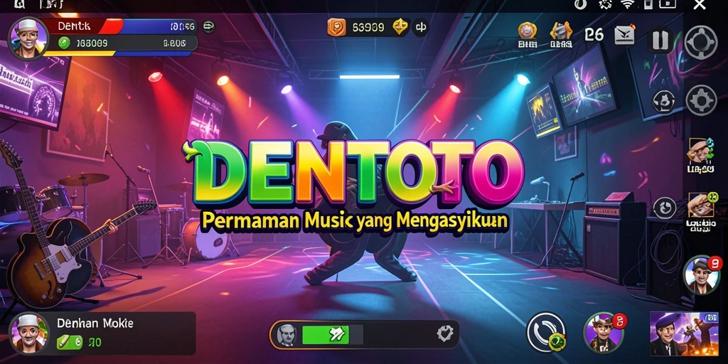 Screenshot gameplay DENTOTO dengan berbagai pilihan lagu menarik.