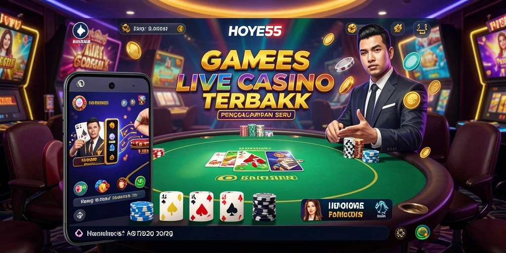 Tampilan gameplay Live Casino yang interaktif di HOYE55.