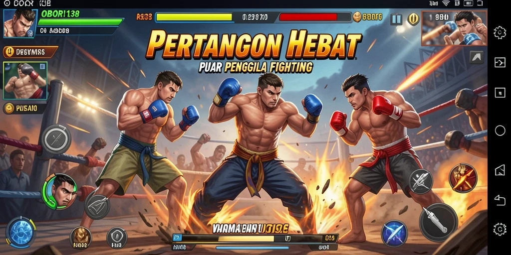Menampilkan aksi pertarungan seru di arena OBOR138.