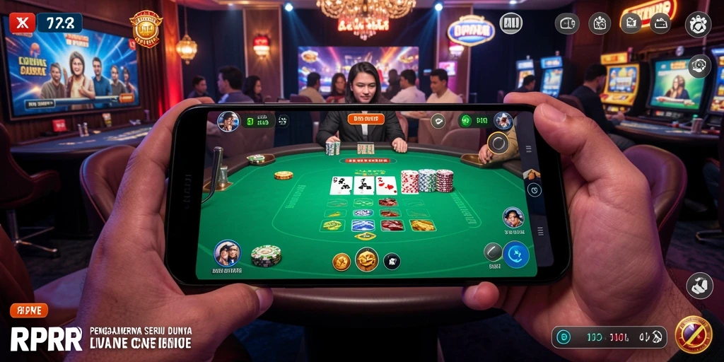 Screenshot gameplay RPRR yang menampilkan pengalaman Live Casino yang mendebarkan.