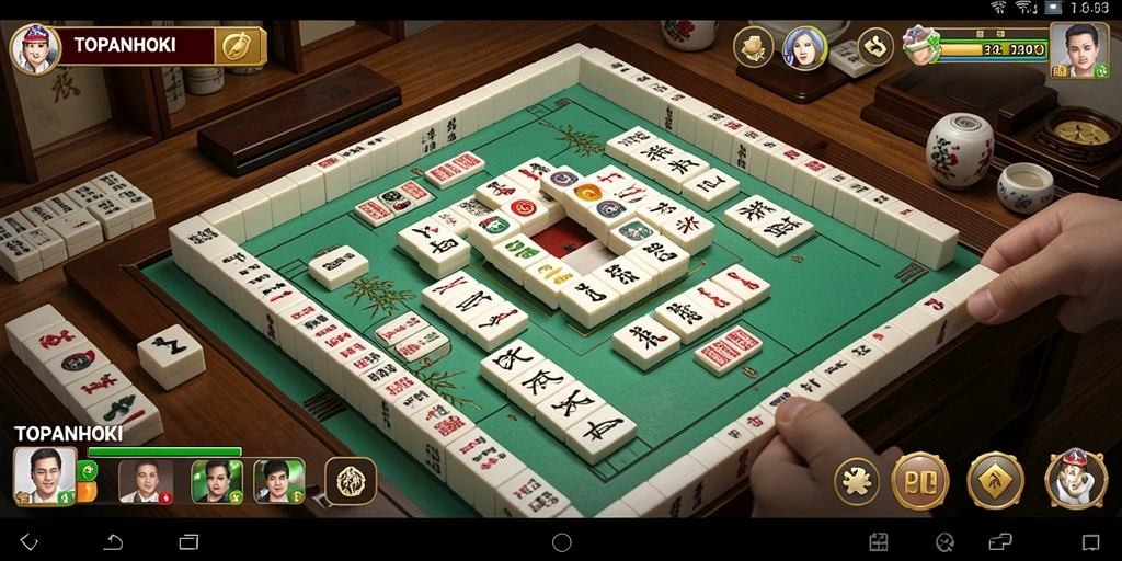 Tampilan gameplay Mahjong yang menarik dan menantang di TOPANHOKI.