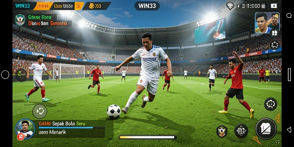 Gameplay seru dalam WIN33 dengan aksi sepak bola yang mendebarkan.